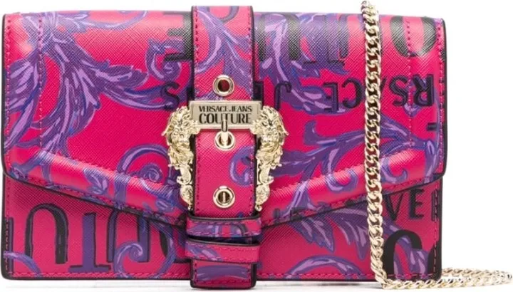 Barocco-print logo-buckle crossbody bag