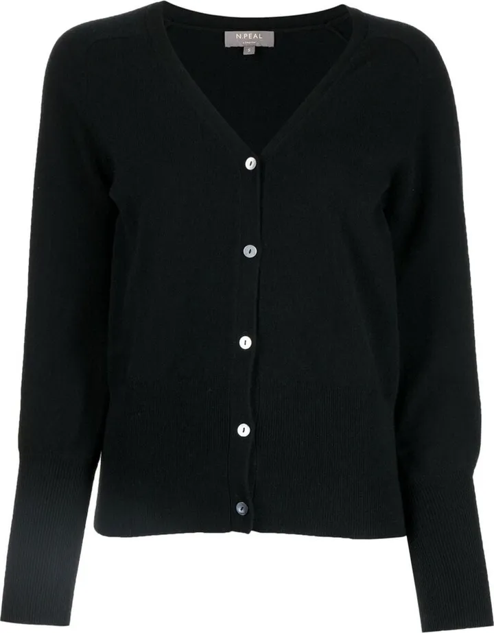 fine-knit V-neck cardigan
