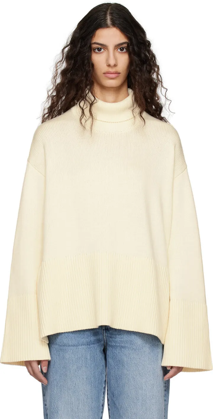 Totême Off-White Dropped Shoulder Turtleneck