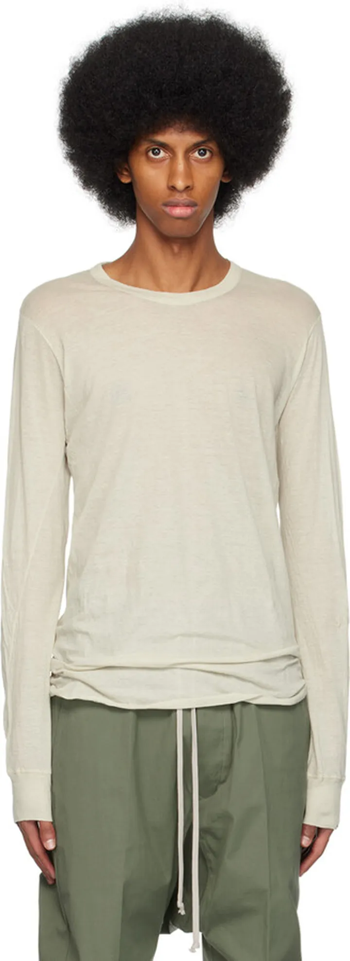Rick Owens Off-White Basic Long Sleeve T-Shirt