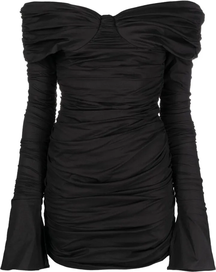 Off-Shoulder Ruched Minidress