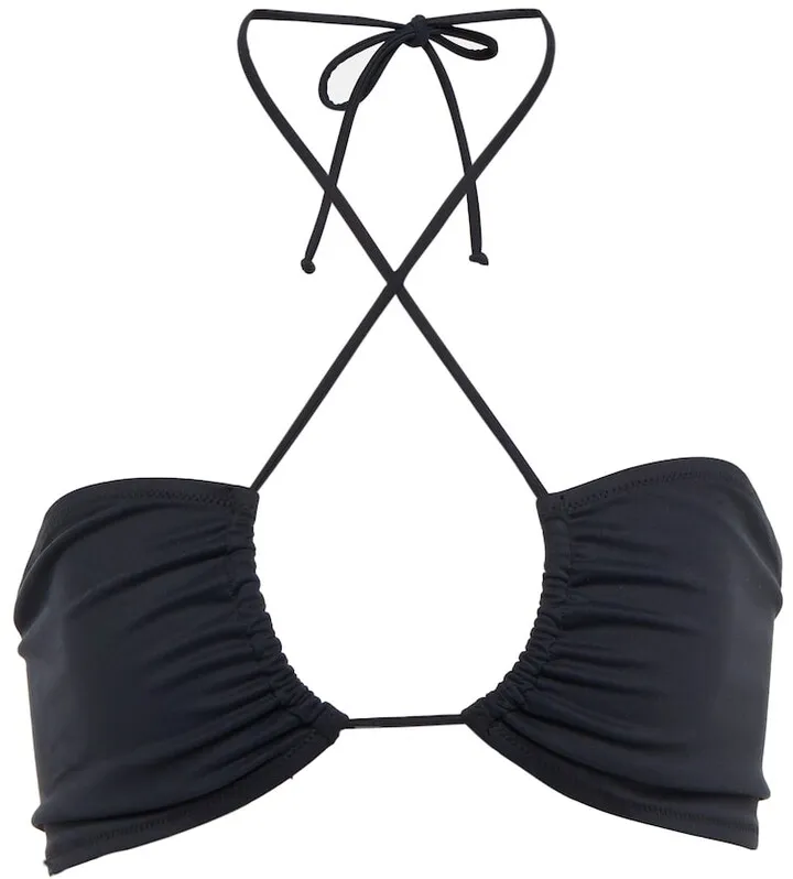Halterneck cutout bikini top