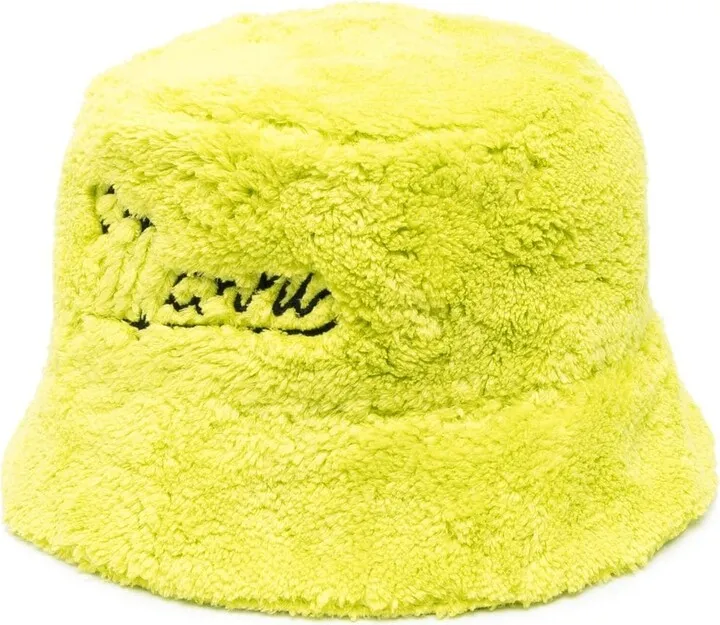 Textured Embroidered-Logo Bucket Hat