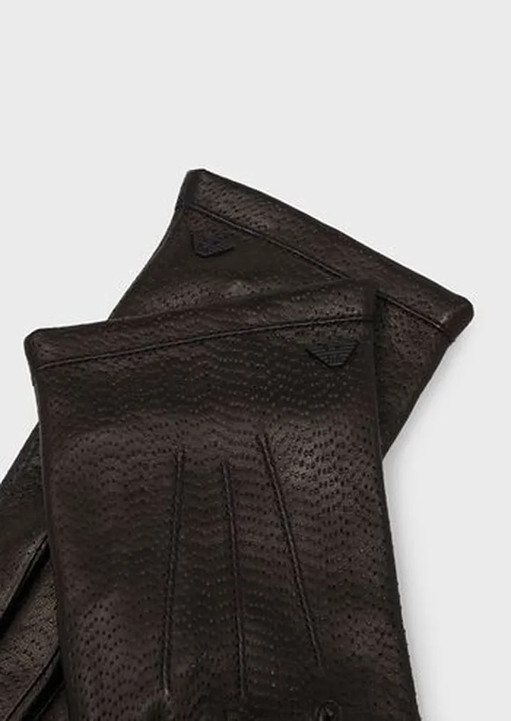 Leather touchscreen gloves