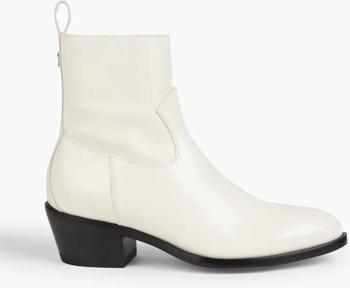 Jesse glossed-leather ankle boots