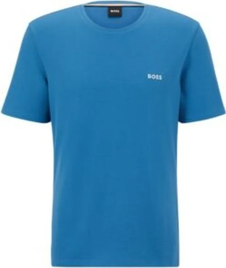 Cotton-blend pajama T-shirt with embroidered logo