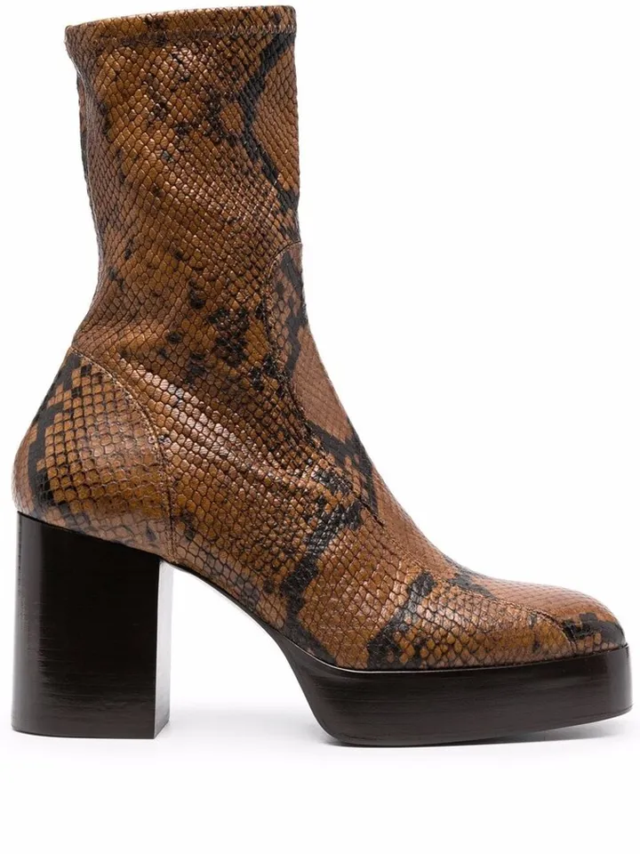 90mm Snakeskin-Effect Boots