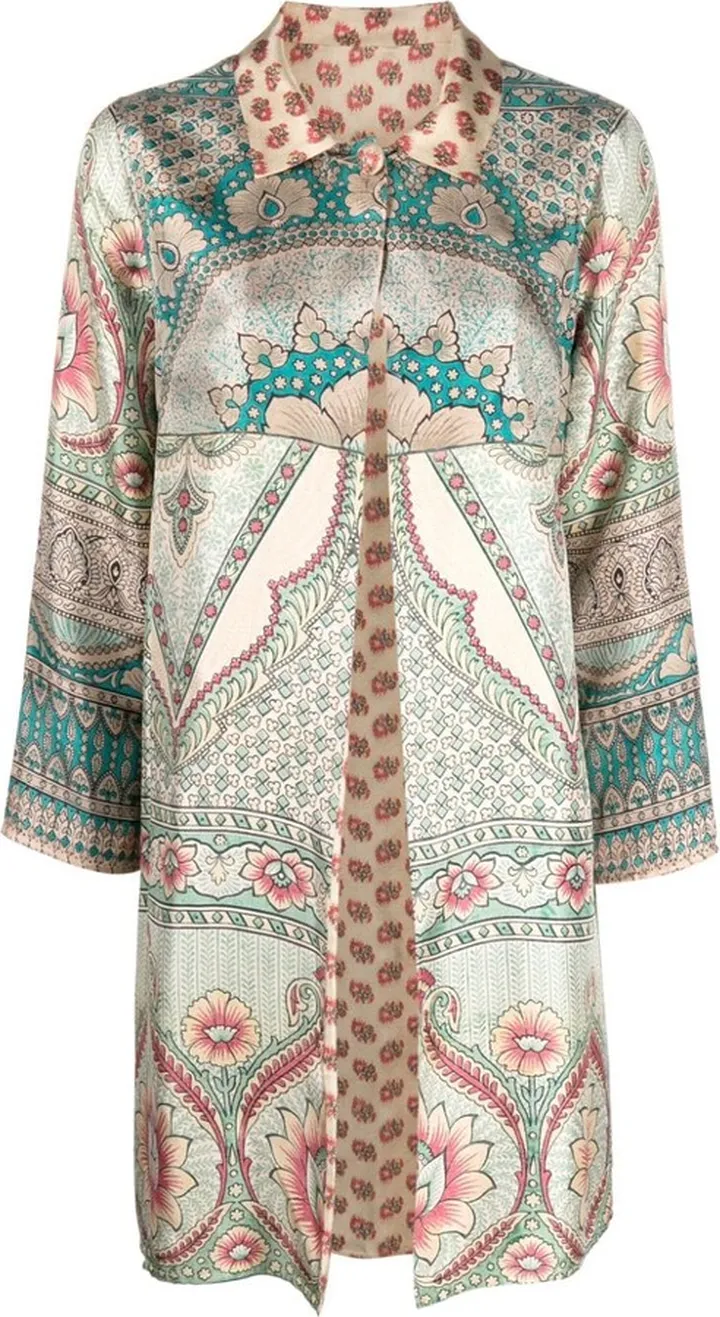 Aloe reversible silk coat
