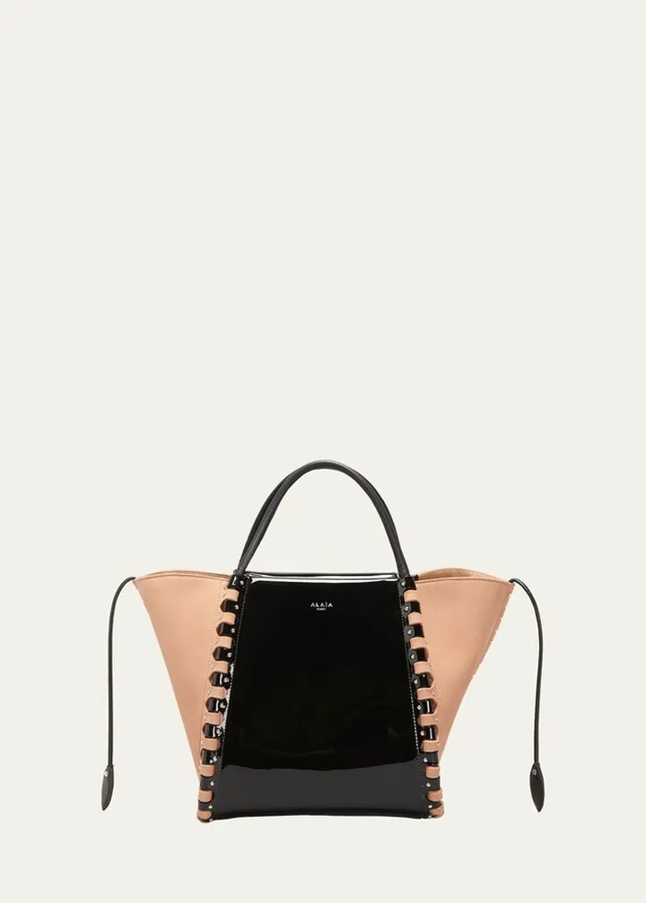 Le Hinge Small Patent Tote Bag