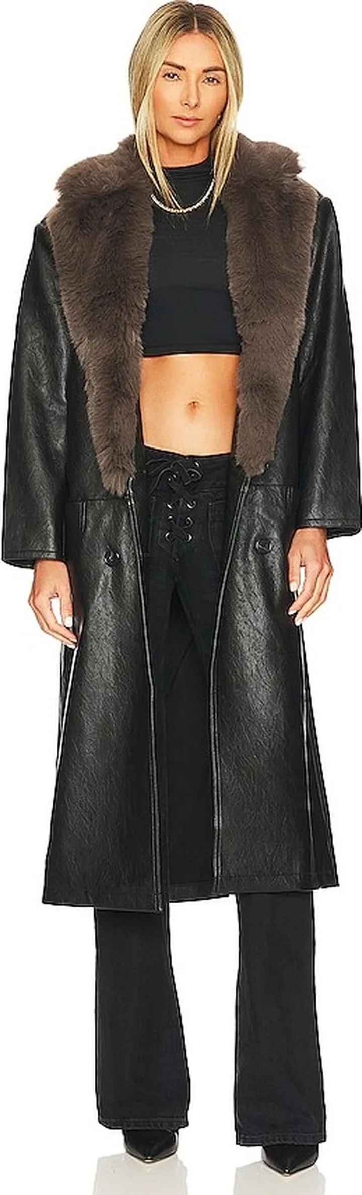 Dimes Faux Leather Coat
