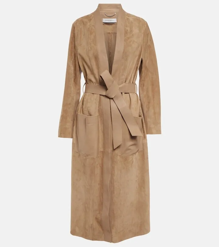Suede midi dress