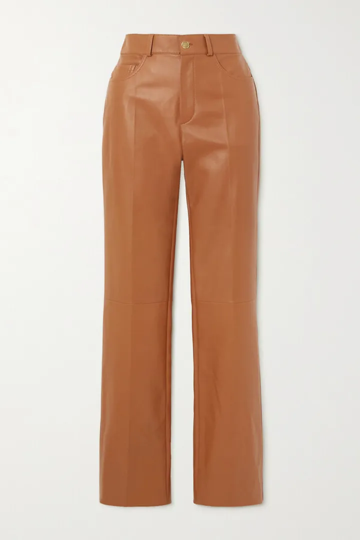 Loro Piana - Leather Straight-leg Pants - Brown