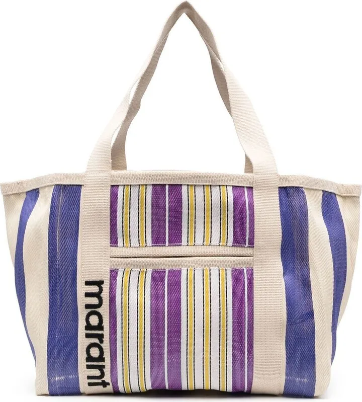 Neutral Striped Darwen Tote Bag