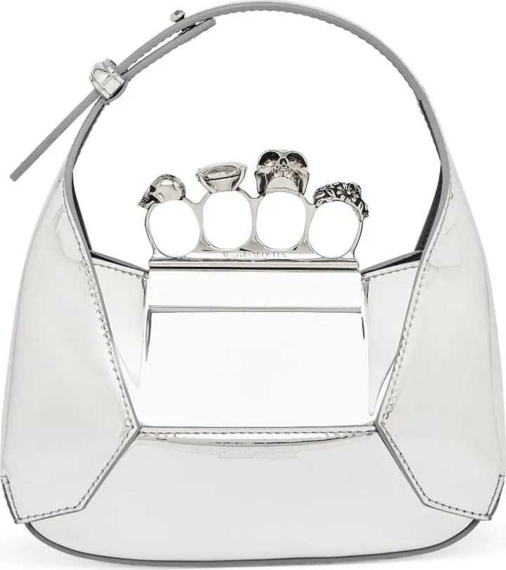 metallic Jewelled Hobo mini bag