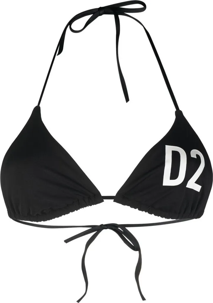 Logo-Print Bikini Top