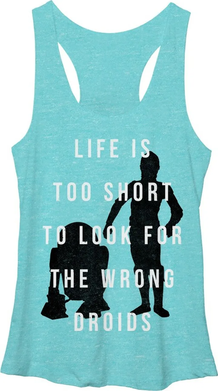 Women's Star Wars Looking For Droids Racerback Tank Top - Tahiti Blue - Large