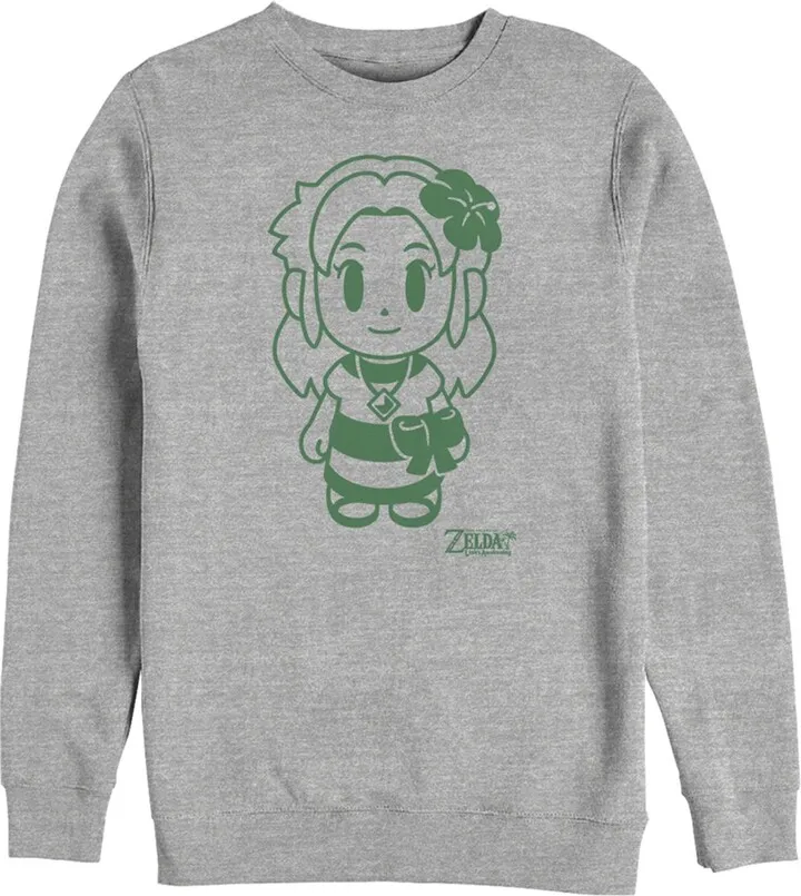 Men's Nintendo Legend of Zelda Link's Awakening Sleek Marin Avatar Sweatshirt - Athletic Heather - Medium