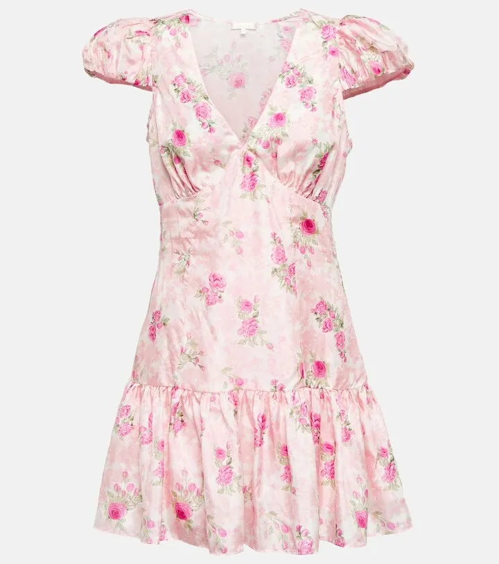 Russ silk patchwork minidress