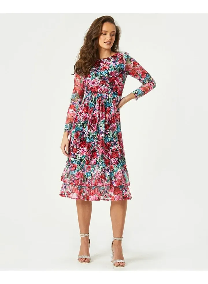 Little Mistress Pink Floral Midi