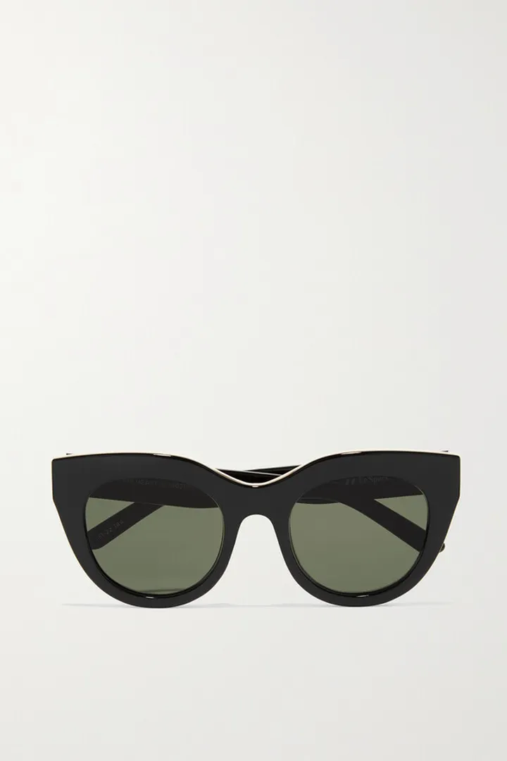Le Specs - Air Heart Cat-eye Acetate And Gold-tone Sunglasses - Black