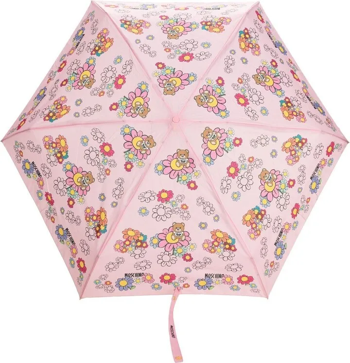 Teddy Bear floral-print umbrella