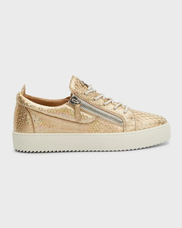 Men's Rombetto Geometric Leather Low-Top Sneakers