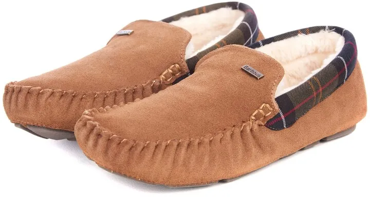 Barbour Men's Monty Faux-Shearling Moc-Toe Slippers Men's Shoes