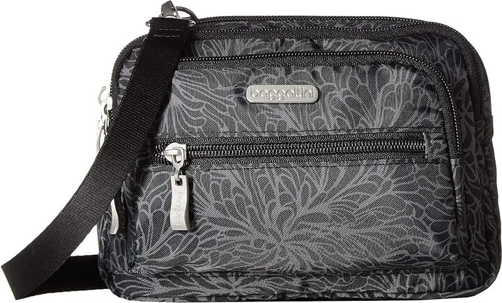 Baggallini Triple Zip Bagg (Midnight Blossom) Cross Body Handbags