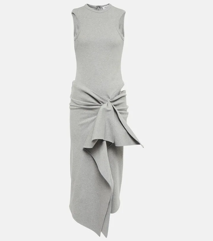 Mirna cutout cotton-blend midi dress