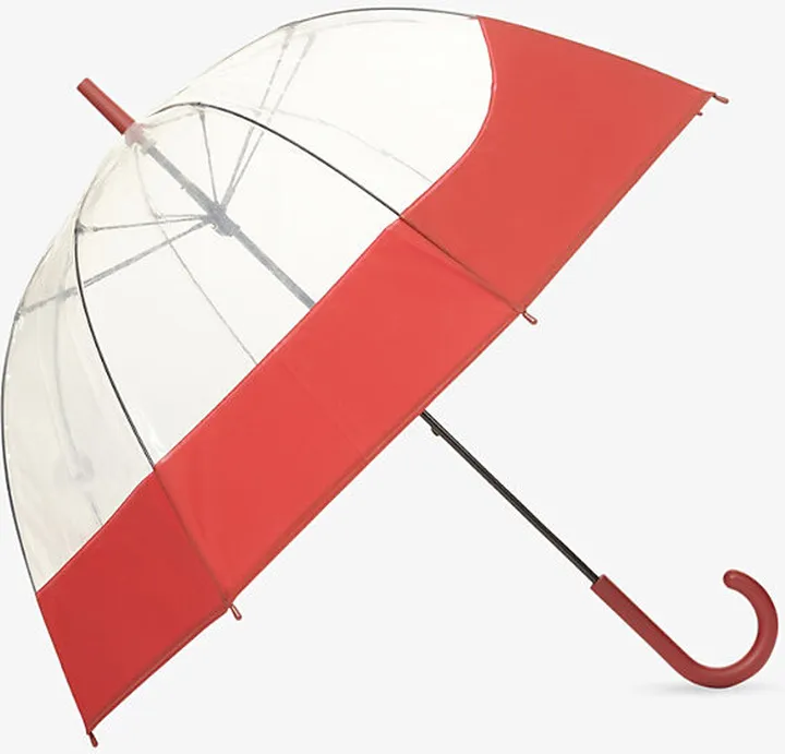 Womens Military Red Semi-transparent Plastic Umbrella