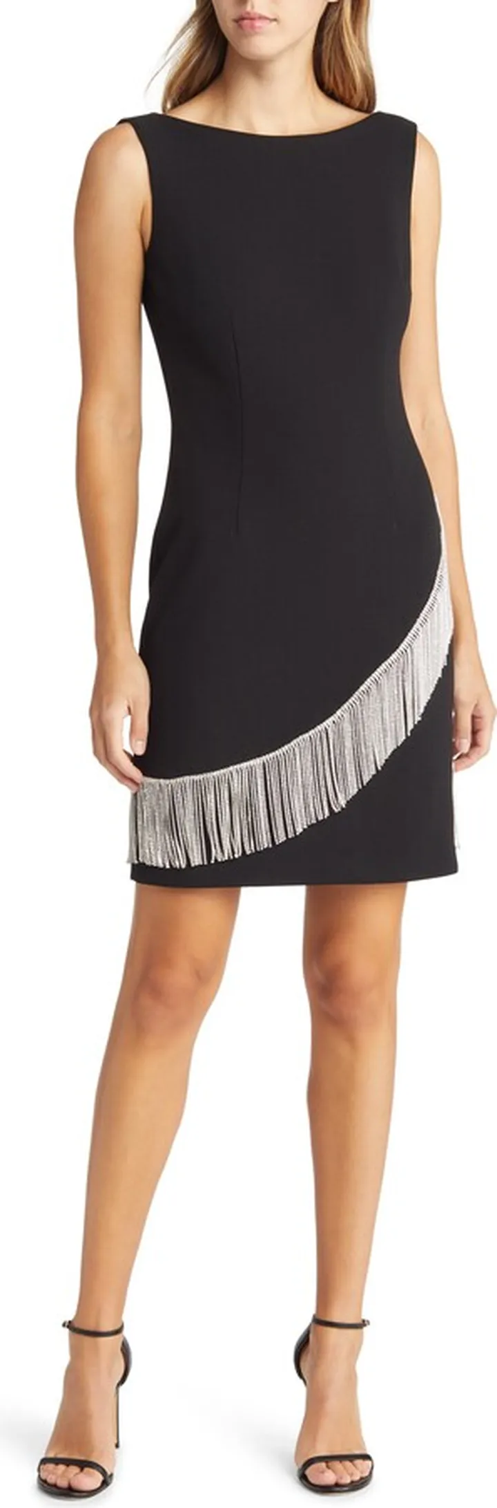 Crystal Fringe Sleeveless Sheath Dress