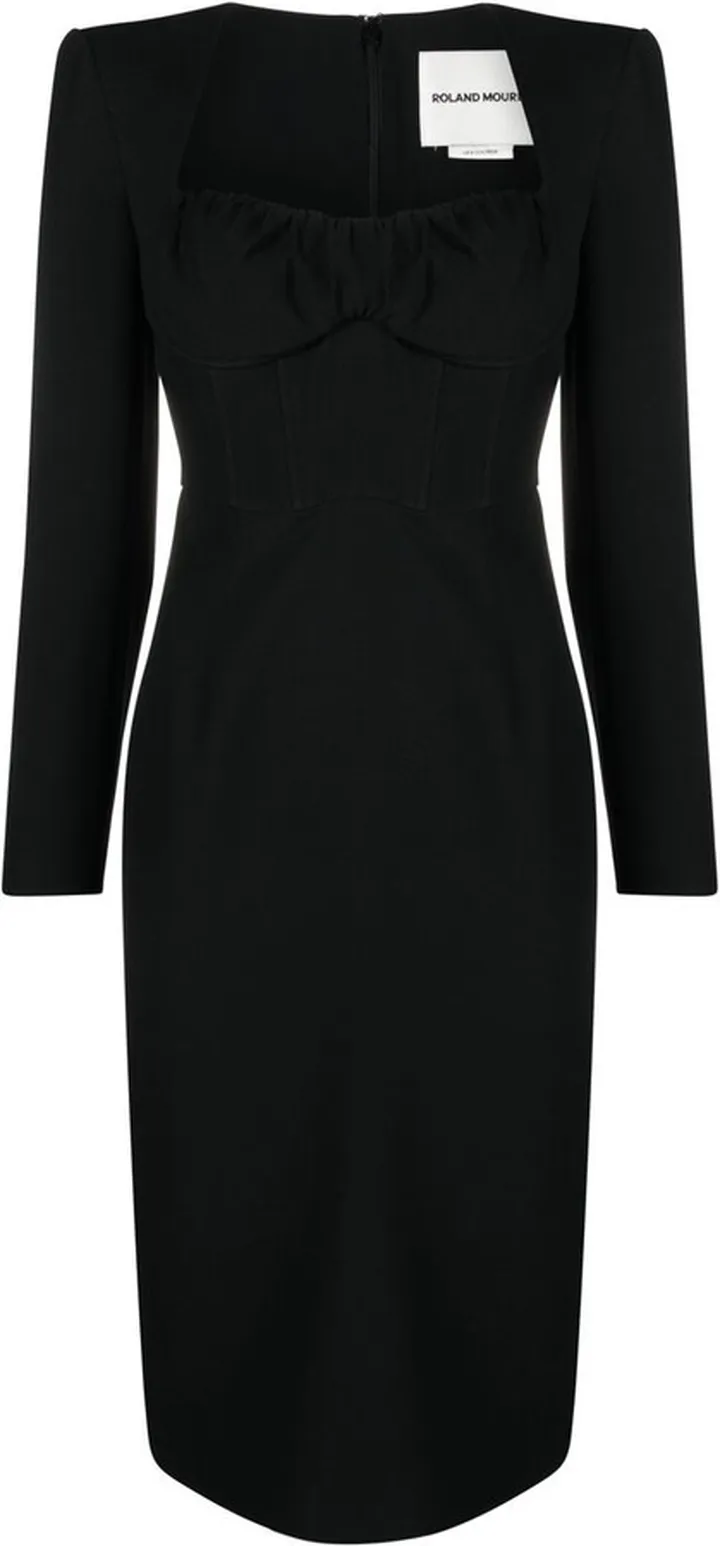 ROLAND MOURET- Wool And Silk Blend Midi Tube Dress