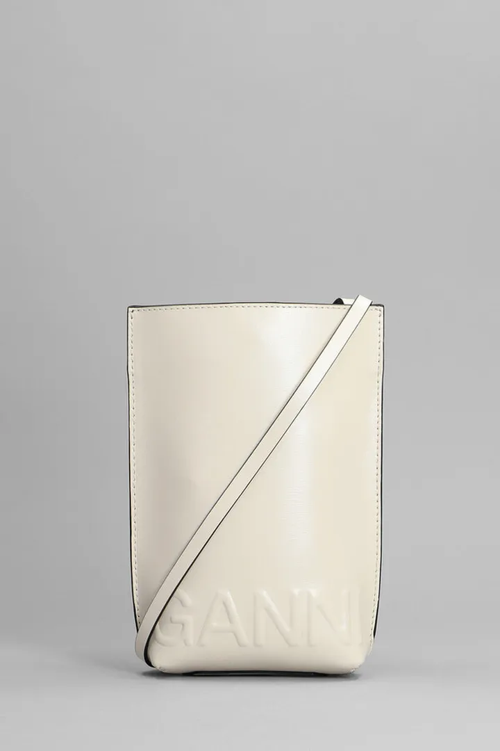 Banner Shoulder Bag In White Leather