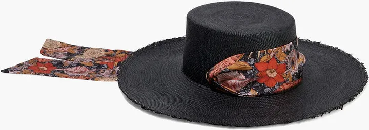 Cordovez printed satin-trimmed toquilla straw Panama hat