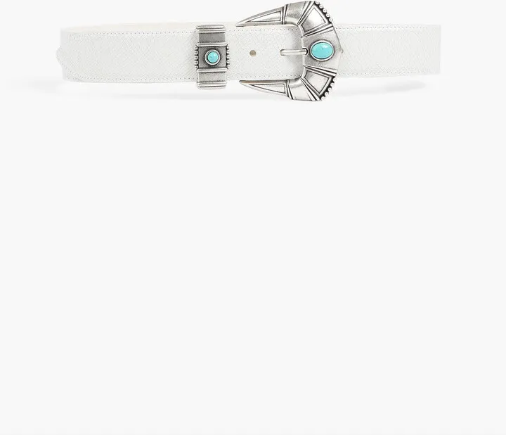 Embella snake-effect leather belt