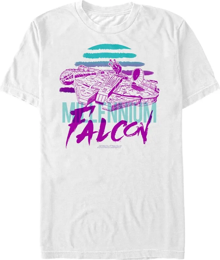 Men's Star Wars Beachy Vibe Millennium Falcon T-Shirt - White - 3X Large