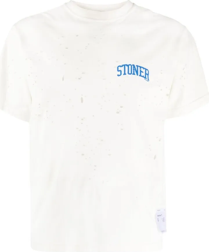 White MothTech Distressed T-Shirt