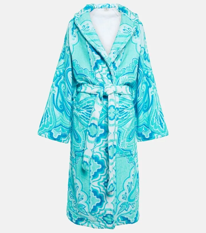 Paisley printed cotton bathrobe