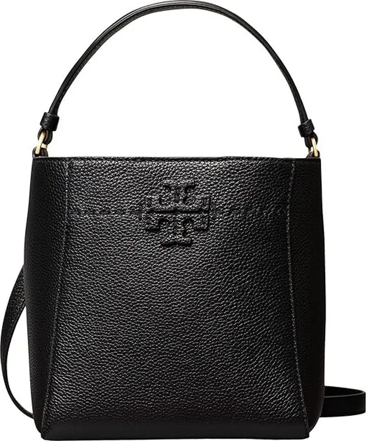 Tory Burch McGraw Small Bucket Bag (Black) Tote Handbags