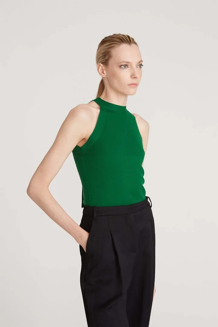 Bailey Merino Wool Halter Knit Jade
