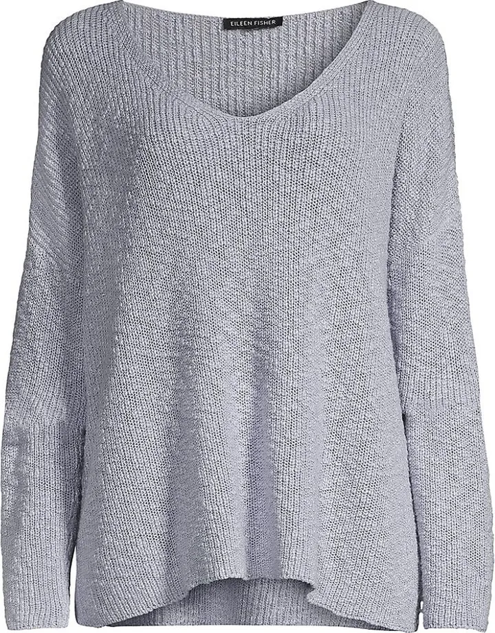 V-Neck Cotton Pullover Sweater