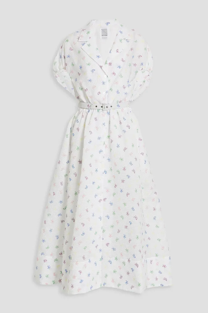 Have The Wind At Your Back embroidered cloqué midi dress