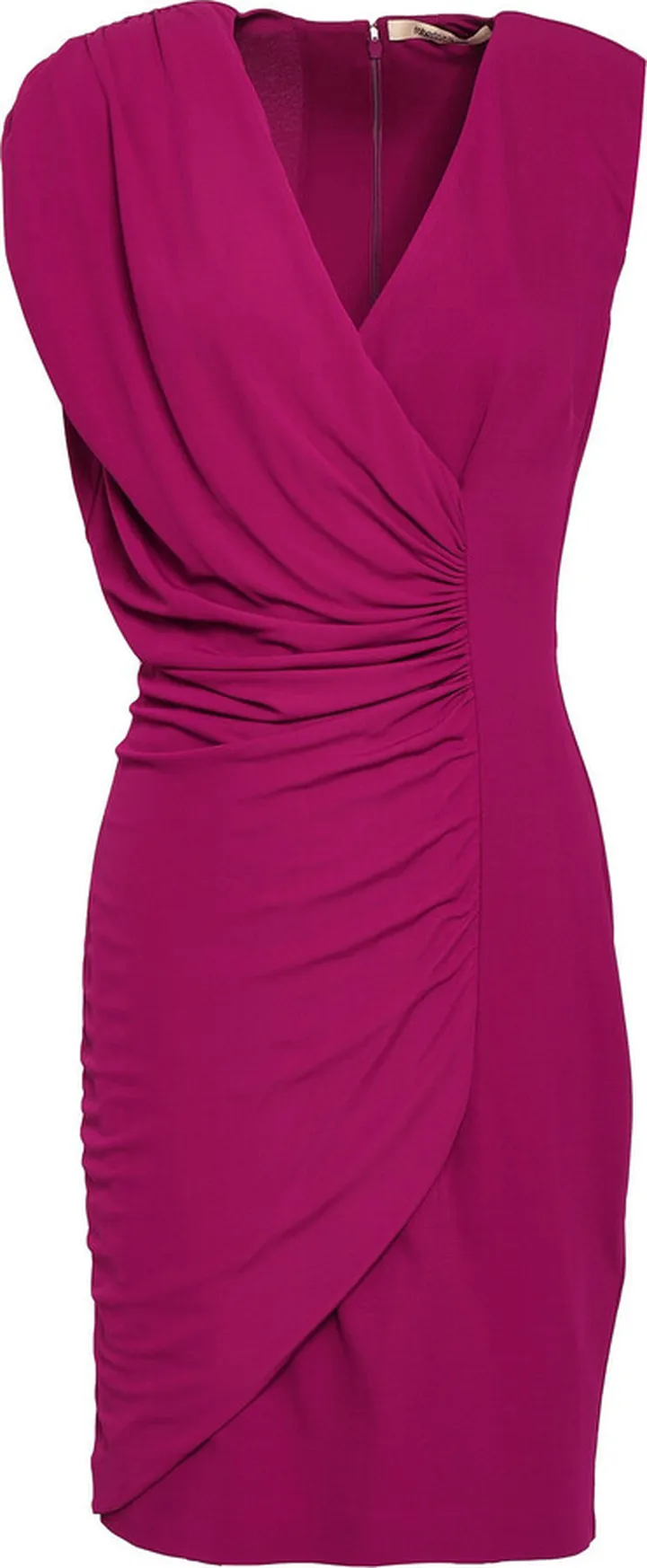 Ruched draped stretch-crepe mini dress