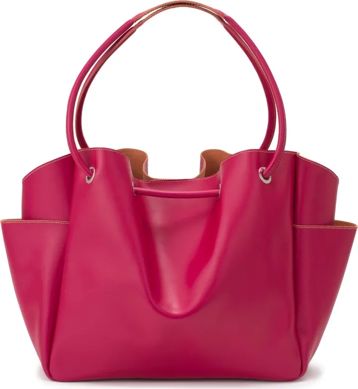 Alexandra de Curtis - Stella Leather Shoulder Tote Bag - Pink