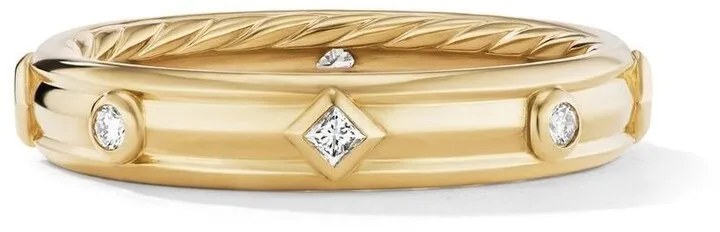 18kt yellow gold Modern Renaissance diamond band ring