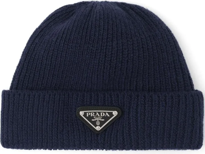 Ribbed Knit Wool Cashmere Beanie