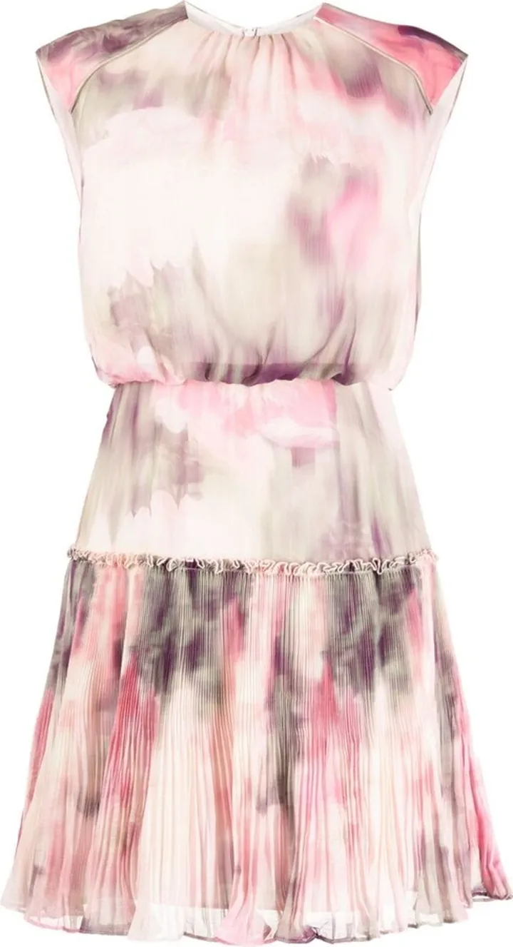 Amorita plisse-detail minidress