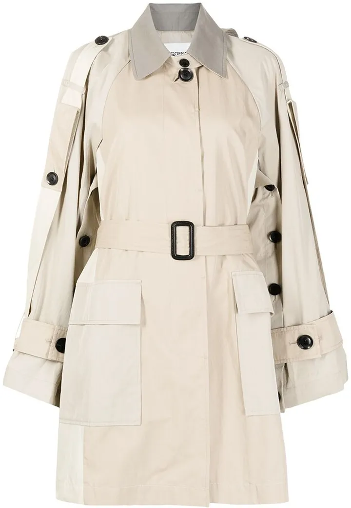 Colour-Block Oversized Trench Coat