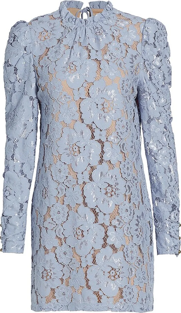 Lace Puff-Sleeve Minidress
