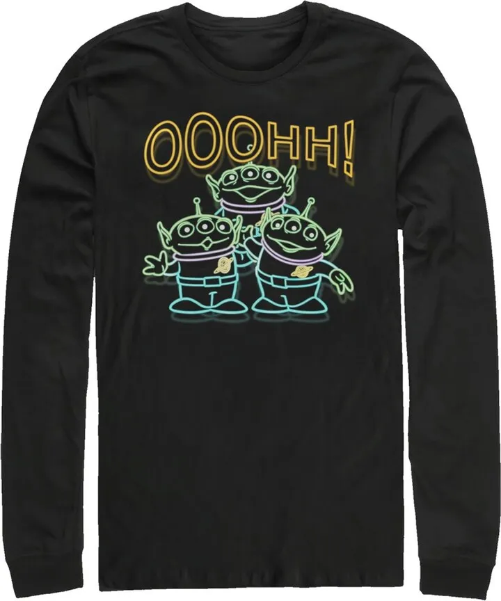 Men's Toy Story Squeeze Toy Aliens Long Sleeve Shirt - Black - Medium